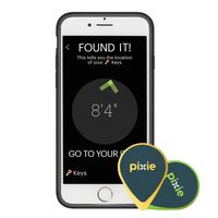 Pixie (2-pack) - Find your lost items faster by SEEING where they are. Lost item tracker/finder for Keys, Luggage, Wallet (iPhone 6/6S case included)