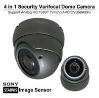 1080P 4in1 (HD-TVI, HD-AHD, HD-CVI, CVBS Standard Analog) STARVIS Image Sensor 2.8-12mm Varifocal Lens Dome Camera (1 Pack, Black)