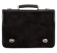 Italian Leather Briefcase Laptop 16" Large Double Compartment Messenger Bag