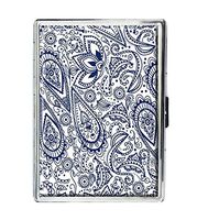 Traditional Paisley Pattern Design Stainless Steel ID Cigarettes Case Holder Stylish Credit Card Wallet