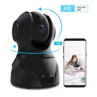 Home Security Camera Wi-Fi IP Camera, Wonbo Wireless HD 3MP Pan/Tilt/Zoom 2.4G with 2-Way Audio, Motion Detection, Night Vision, Auto-Cruise, Remote Monitor for Baby Pet Elder (Android/iOS)