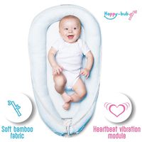 Bamboo Super Soft Baby Newborn Lounger Pillow Bed: Happy-bub Portable Cosleeping Nest for Infant. Breathable Great for Tummy time and Playing - Blue