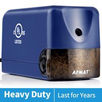 AFMAT Electric Pencil Sharpener Heavy Duty, Classroom Pencil Sharpener for 6.5-8mm No.2/Colored Pencils, UL Listed Professional Pencil Sharpener w/Stronger Helical Blade, School Pencil Sharpener-Blue
