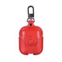 DEESEE(TM) NewLuxury Leather Cover Protective Skin Earphones Charging Case For Apple AirPods (Red)