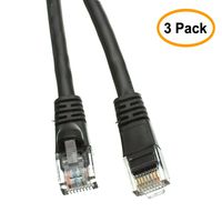 35 FT (10.6M) Cat5e Networking Ethernet UTP Patch Cable, 350Mhz, (35 Feet/10.6 Meters) Cat 5e Snagless Molded Boot Cable for PC / Router / PS4 / XBOX / Modem Black ED895497 (3 Pack)