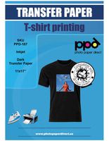 PPD Inkjet Iron-On Dark T Shirt Transfers Paper 11x17" Pack of 50 Sheets (PPD107-50)