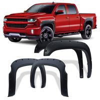 Fender Flares Kit for 2007-2013 Chevy Silverado 1500 (Only Fit 5.8 Feet Short Bed), Textured Matte Black Finish Front Rear Tire Fenders Pocket Rivet Style 4Pcs