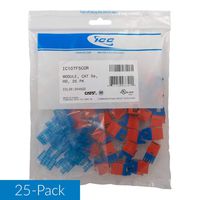 ICC CAT5e RJ45 Keystone Jack for HD Style, Orange, 25-Pack