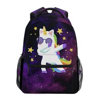 MOYYO Magic Unicorn School Backpack College Book Bag Casual Water Resistant Lightweight Daypack for Travel with Bottle Side Pockets