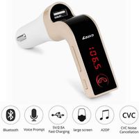 Bluetooth FM Transmitter for car,TIANSHILI handsfree bluetooth receiver Car Kit with Mic/TF Card/USB Drive/AUX Play for iPhone,iPad and Other Android Phones-Gold