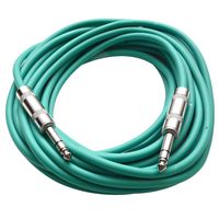 Seismic Audio - SATRX-25Green - 25 Foot Green 1/4" TRS Patch Cable - Balanced Cord - Effects