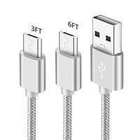 3FT 6FT Charger Cord For Samsung Galaxy A6 S6 S7 Edge Plus,Note 5 4 3,Tab E,J5/Prime/PRO/2016,A7 2018 2017,LG K40 Q60 K50 k30,Nokia 4.2 2 V 3.1 Micro Usb Fast Charge Charging Cable Phone Data Wire