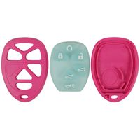 qualitykeylessplus Pink Replacement Case and Glow Pad 6 Button SUV Keyless Remote Key Fob FCC ID OUC60270 Free KEYTAG