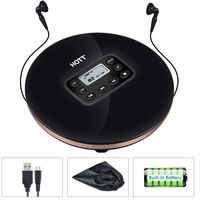 Portable CD Player RechargeableCD Walkman with Battery Portable CD Player with Headphones Jack USB Supply Personal CD Player HOTT Small CD Player Walkman Player CD Music Disc with LCD Display Battery