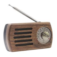 Portable Pocket AM FM Radio - Retro Walnut Wood Battery Operated Radio with Best Reception, Transistor Radio with 3.5mm Headphone Jack for Walking Jogging Gym Camping