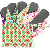 Wegreeco Bamboo Reusable Sanitary Pads - Cloth Sanitary Pads | Bladder Support & Incontinence Pads | Reusable Menstrual Pads - Pack of 5 (Small,Flower)