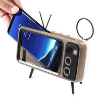 Retro TV Bluetooth Speaker,Portable Bluetooth Wireless Speakers Holder,AUX FM Bluetooth Optional,Bluetooth 4.2,32.8ft Wireless Rang,3D Stereo Speaker Stand for All Smartphone