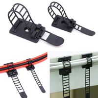 Vaorwne 50Pcs 2 Sizes Adjustable Self-Adhesive Nylon Cable Straps Cable Ties Cord Clamp for wire management, Large and Small