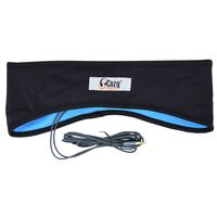 CozyPhones Sleep Headphones & Travel Bag, Lycra Cool Mesh Lining and Ultra Thin Speakers. Perfect for Sleeping, Sports, Air Travel, Meditation and Relaxation - Black with Blue Liner