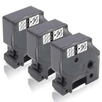 Compatible Dymo D1 53710 Label Tape Black on Clear Labeling Cassette Use for DYMO LabelManager 400 450 450D 500TS PC II, LabelWriter 400 450 Duo, Rhino 6000, 1'' x 23' (24mm x 7m) 3-Pack