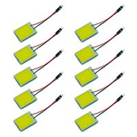 Ecosin Fashion 10pieces 24 SMD COB LED Car T10+Festoon Dome Light Panel Lamp 12V - White