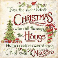 Night Before Christmas Paper Cocktail Napkin