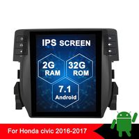 Flyunice 10.4 Inch IPS Vertical Screen Tesla Style Android 7.1 Touch Screen Car Stereo Radio GPS Navigation for Honda Civic 2016 Up Headunit Multimedia Bluetooth WiFi 4G