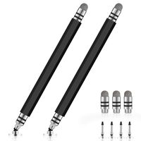 Stylus Pen, UROPHYLLA Precision Fine Point Stylus Touchscreen Pen, Capacitive Stylus Pens for iPad, iPhone, Tablet, Laptops, Android and Other Touch Screens with 4 Discs and 3 Fiber Tips (Black/Black)