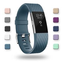 POY Replacement Bands Compatible for Fitbit Charge 2, Special Edition Adjustable Sport Wristbands, Small Slate
