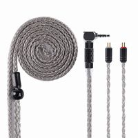 HiFiHear Replacement Cable,2 Pin16 Core Silver Plated Audio Upgrade Earphone Cable (L-Shaped Plugs) Detachable Earphone Cable for AS10 ZS7 CCA C16 C10 ZS6 AS06 ZS4 ZST ZS10 LZ TRN V80 (2 Pin 2.5mm)