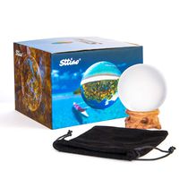 STTIAO 80MM Lensball K9 Refraction Photography Clear Crystal Ball with Stand, Durable Lens Bag and Gift Box