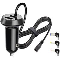 FouceClaus Car Charger for RCA, Philips, DBPOWER, Sylvania, UEME, APEMAN Portable DVD Player, 12V Car Cigarette Plug Portable DVD Player Power Cord with Dual USB Ports (6.6Ft Cable)