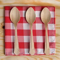 BalsaCircle 100 pcs 7.5-Inch Disposable Natural Brown Birch Wooden Spoons - Wedding Party Event Catering Biodegradable Tableware