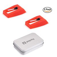 Popsky Ruby Stylus Needle Replacement for Record Player, Turntable, LP, Phonograph(Pack of 2)