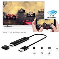 U2C WiFi Wireless Display Dongle 5G High Speed Full HD 1080P HDMI Screen Mirroring Mini Display Adapter Receiver Support Miracast/Airplar/DLNA/WIDI for iOS/Android/Mac OS/Win 8.1+