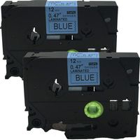 2PK Black on Blue Label Tape Compatible for Brother TZ 531 TZe 531 12mm P-Touch 8m