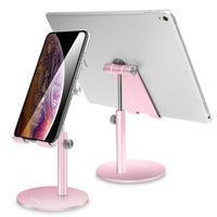 Adjustable Tablet/Phone Stand,AICase Telescopic Adjustable iPad Stand Holder,Universal Multi Angle Aluminum Stand Compatible with Smart Cell Phone/Tablet/iPad(4-13 inch), Rose Gold