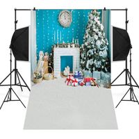 Unpara 2018 Christmas Tree Backdrops Vinyl 3x5FT Fireplace Background Photography Studio (E)