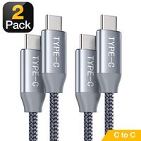Highwings USB C to USB C Cable 3A (2Pack 6.6ft+10ft),USB Type C to C Fast Charger Braided Nylon Cord Compatible Samsung S9/S10/Note 10,Google Pixel XL,Pad Pro 2018,MacBook Pro-Grey