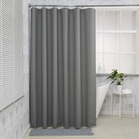 AmazerBath Plastic Shower Curtain, 72" W x 72" H EVA 8G Shower Curtain with Clear Stones and 12 Grommet Holes, Waterproof Thick Bathroom Plastic Shower Curtains Without Chemical Odor-Dark Grey