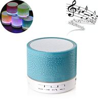 Hipipooo Bluetooth Speaker Portable Wireless with AUX Input and Microphone, Multicolored LED Light for Cellphone PC Tablet Desktop Laptop etc (Blue)