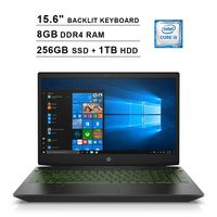 HP 2019 Pavilion 15.6 inch FHD IPS Gaming Laptop (Intel Quad Core i5-8300H up to 4.0 GHz, 8GB RAM, 256GB SSD + 1TB HDD, Nvidia GTX 1050 Ti, Backlit Keyboard, WiFi, Bluetooth, HDMI, Win 10) (Renewed)