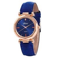 Cliramer Women Quartz Wrist Watch Leather Casual Watch Luxury Analog Quartz Lady Dress Watch (Blue)