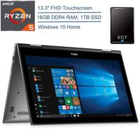 2019 Dell Inspiron 7000 2-in-1 13.3" FHD Touchscreen Laptop Computer, AMD Quad-Core Ryzen 5 2500U (Beats i7-7500U) up to 3.6GHz, 16GB DDR4, 1TB SSD, HDMI, Windows 10 + EST 500GB External Hard Drive
