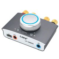 WINGONEER Lepy LP-168mini Bluetooth 4.2 Digital Audio Amplifier 50Wx2 HiFi Amp TPA3116 AUX/USB/Bluetooth + Power Supply - Gray