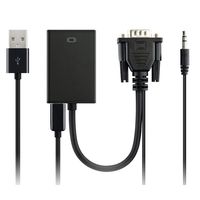 Fivetech VGA Male To HDMI Output 1080P HD+ Audio TV AV HDTV Video Cable Converter Adapter for PC Computer, Notebook, DVD Player,Mac Book, ETC