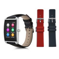 LePan Smart Watch Bluetooth HD Touch Screen Heart Rate Monitors Activity Monitors Wristband Pedometer USB Charge Built-in Speaker Microphone Metal Frame, Replaceable Strap (Silver+Strap)