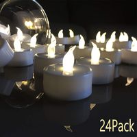 VETOUR 24pcs Tea Lights Candles,LED Tea Lights Candles, Colors Flameless Tea Lights,Steady Flameless Tealights, Long Lasting Battery Operated Candles -Decoration for Party and and Gifts Ideas