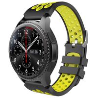 Dadanism Replacement Band Fit Gear S3, Soft Silicone Replacement Sporty Sport Smart Watch Band Wrist Straps for Samsung Gear S3 Frontier / S3 Classic/Galaxy Watch 46mm, Lightweight - Black & Yellow