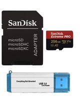 SanDisk 256GB Micro SDXC Extreme Pro Memory Card Bundle Works with Samsung Galaxy S9, S9+, S8, S8 Plus, S7, S7 Edge UHS-1 U3 A2 Plus (1) Everything But Stromboli (TM) 3.0 Micro/SD Card Reader